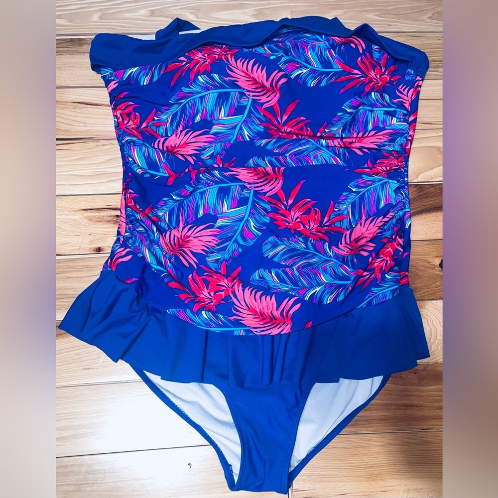 Your Best Look Tropical Floral Vibrant One Piece Size 20w